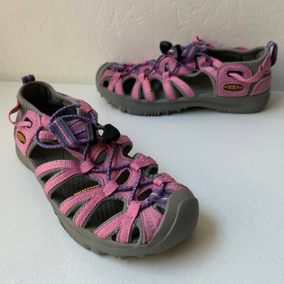 Keen Girls Whisper Sandals Waterproof Outdoor Hiking Gorpcore Summer Pink Size 3 - Picture 1 of 12